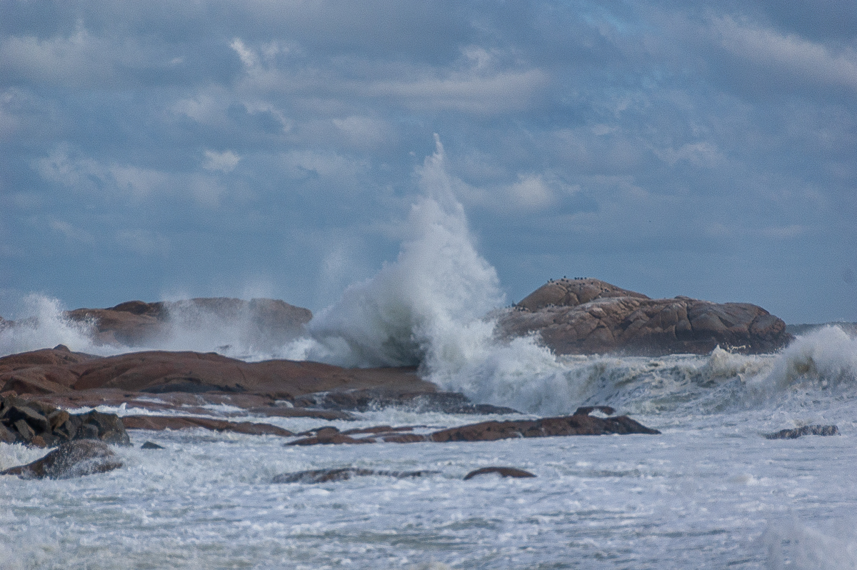 Brace Rock and high surf, Gloucester, Massachusetts